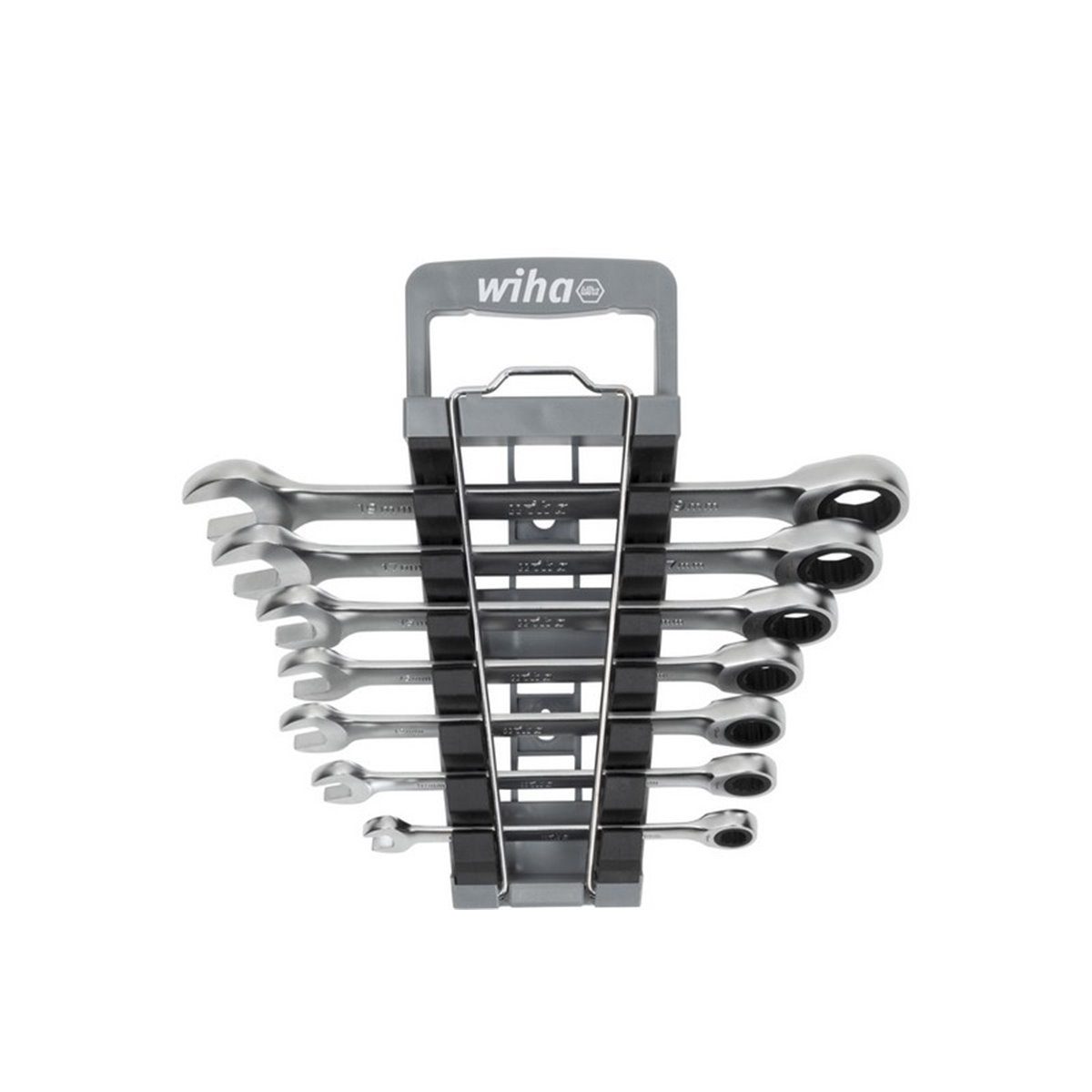 Wiha Ring ratchet open-ended spanner set 8 pcs. with holder (45244)