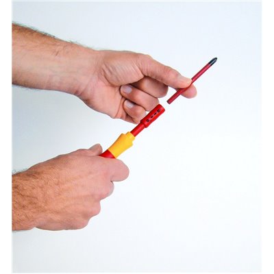 Wiha Screwdriver with bit holder set SoftFinish® slimVario® electric 4-pcs. with slimBits (43449)