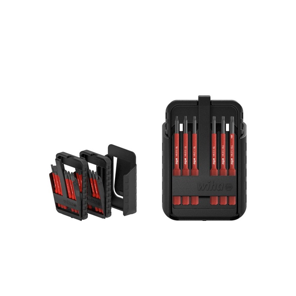 Wiha slimBit electric bit set TORX®, TORX PLUS®, 15-pcs. Incl. slimBit boxes and belt holder (43161)