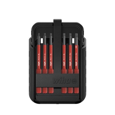 Wiha slimBit electric bit set TORX®, TORX PLUS®, 15-pcs. Incl. slimBit boxes and belt holder (43161)