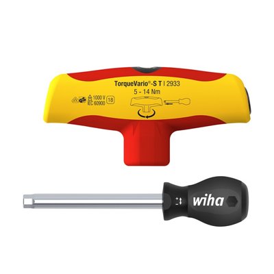 Wiha Torque screwdriver with T-handle TorqueVario®-S T electric 5-14 Nm variably adjustable torque limit 5 - 14 (43177)