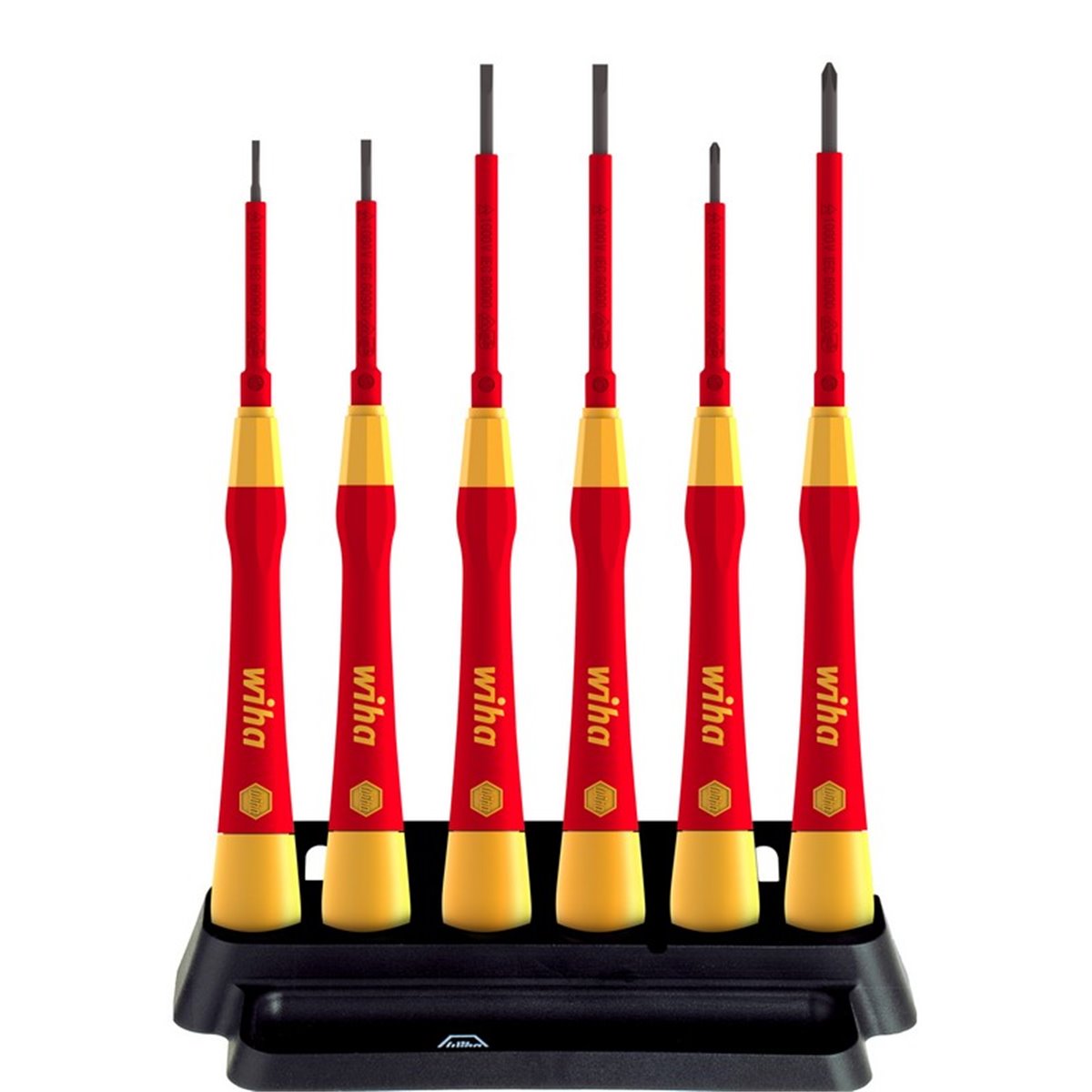 Wiha Fine screwdriver set PicoFinish® electric Slotted, Phillips, 7 pcs. incl. holder (42989)