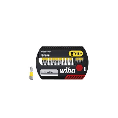 Wiha FlipSelector Y bit set, 25 mm Phillips, Pozidriv, TORX®, 14-pcs., 1/4" C6,3 (41827)