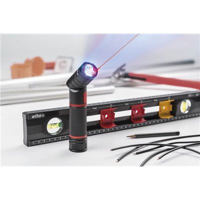 Wiha Flashlight with LED, laser and UV light including 3 AAA batteries 100 - 310 lm (41286)