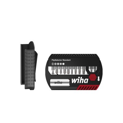 Wiha Bit set FlipSelector Standard 25 mm Mixed, 15-pcs. 1/4" C6,3 with belt clip (39083)