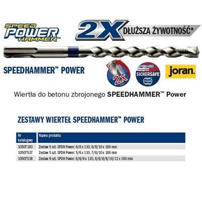 Zestaw wierteł Speedhammer Power 5szt.
