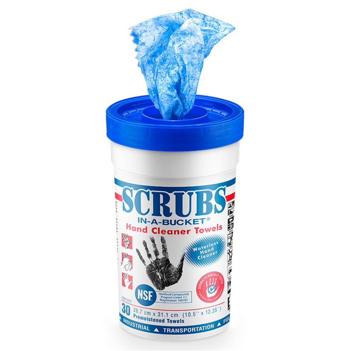 SCRUBS hand cleaning wipes, 27x31cm, blue, 30 pieces.