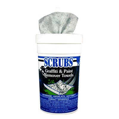 SCRUBS cloths for removing graffiti and spray paint, 27x31cm, gray, 30 pieces.