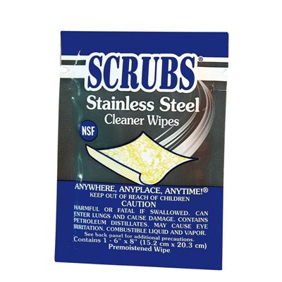 SCRUBS cleaning cloths for stainless steel, 21x30cm, yellow, 1 piece.