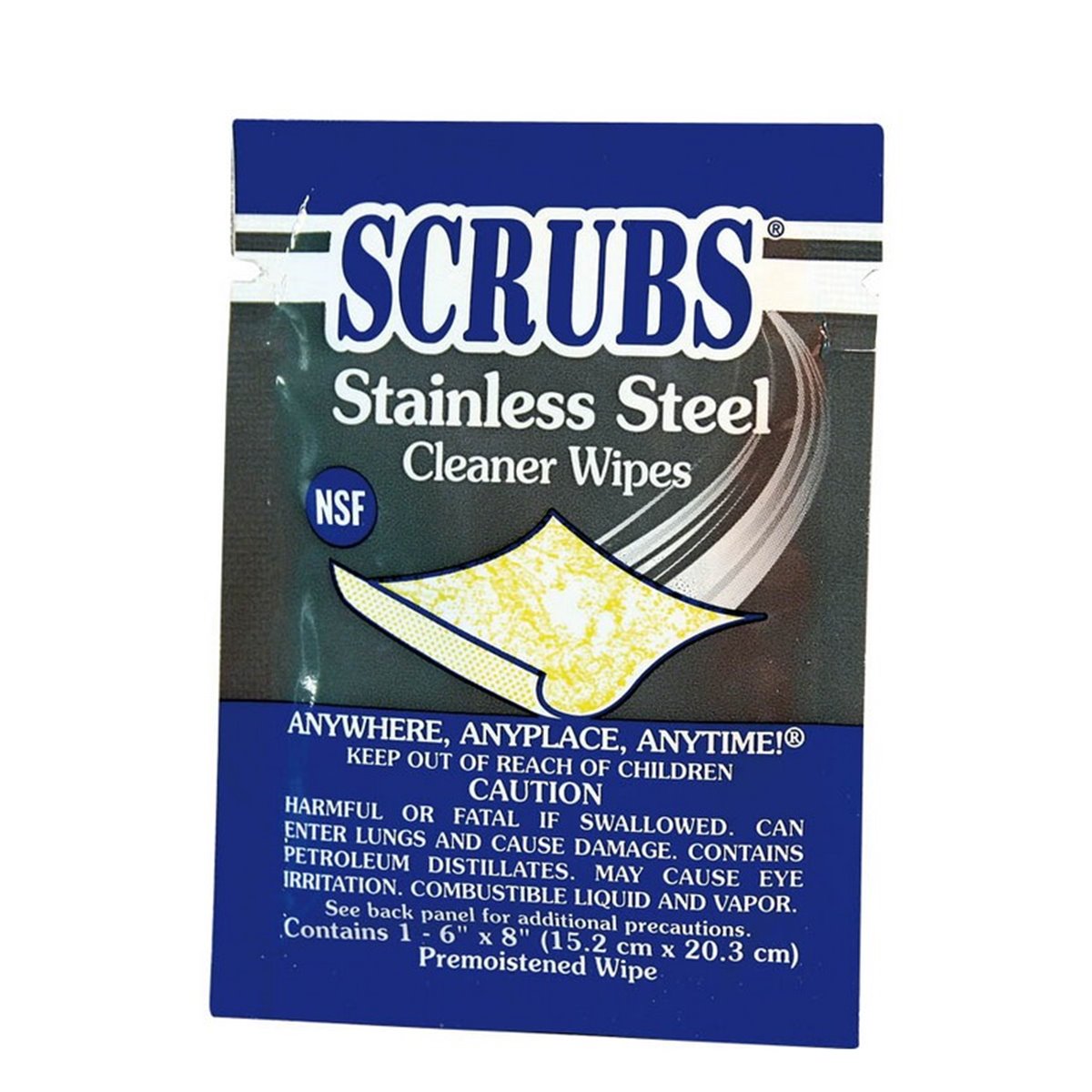 SCRUBS cleaning cloths for stainless steel, 21x30cm, yellow, 1 piece.