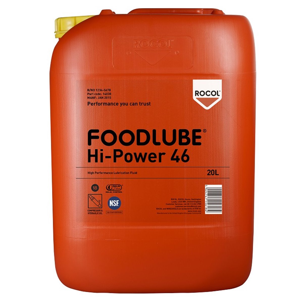 FOODLUBE Hi-Power 46 Rocol 20l RS15995