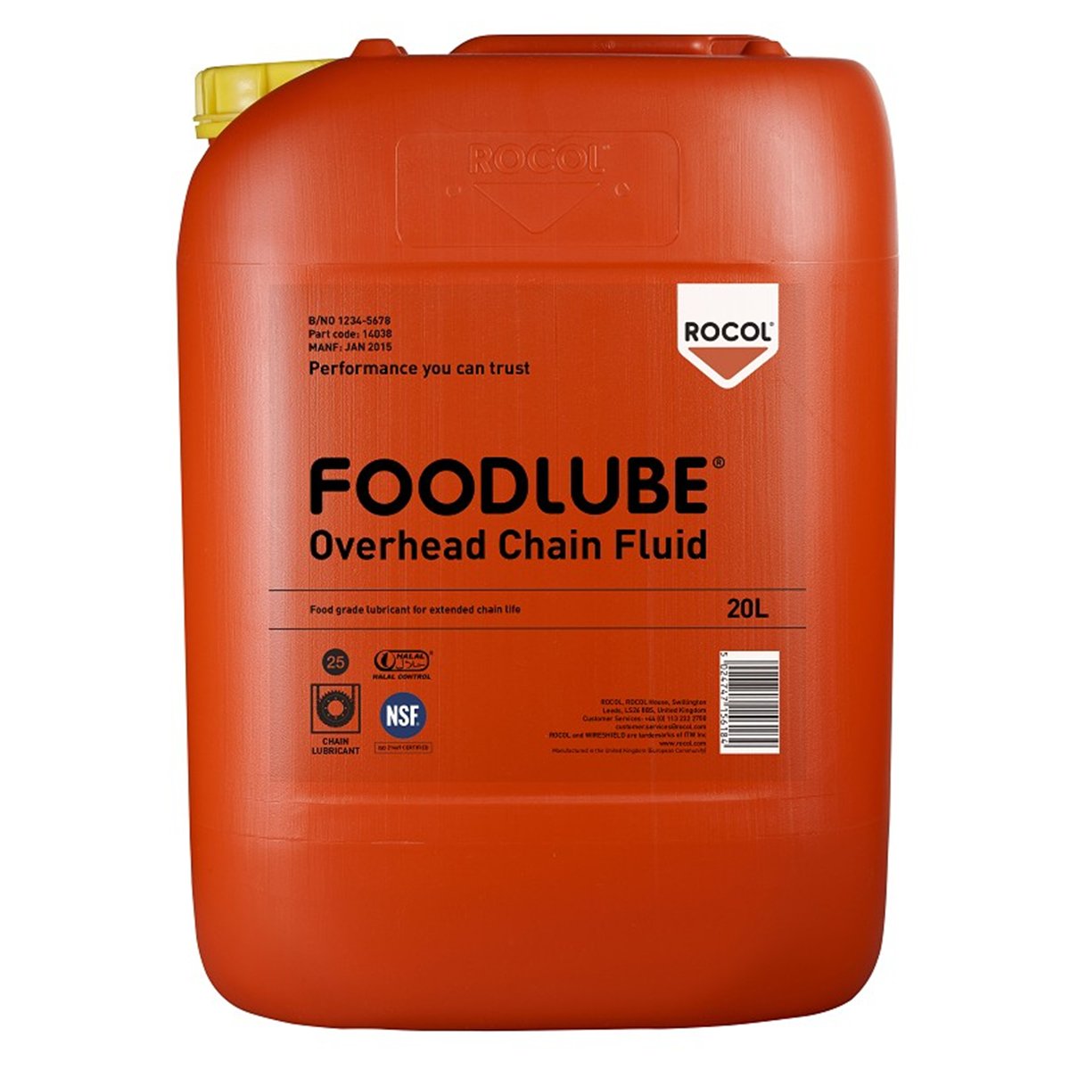 FOODLUBE Overhead Chain Fluid Rocol 20l RS15785