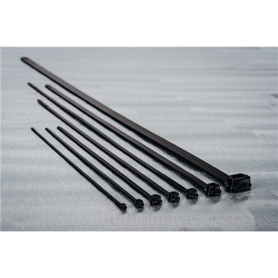 Cable tie X80R-PA66W-BK, 4.65x200mm, black, 100 pcs. HellermannTyton