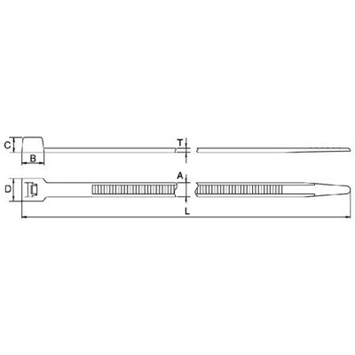 Cable tie 200x4,6 T50R-ETFE-BU 100pcs. HellermannTyton