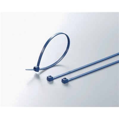 Cable tie, detectable MCTS100-PA66MP+-BU, 2.5x100mm, blue, 100 pcs. HellermannTyton
