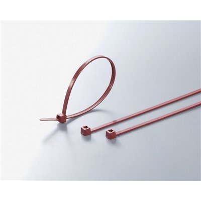 Cable tie, detectable MCTS100-PA66MP+-BN, 2.5x100mm, rust-colored, 100 pcs. HellermannTyton