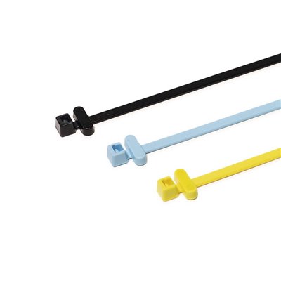RFID cable tie, detectable 200x4.6mm, T50RFIDCLA-PA66-YE, polyamide 6.6, yellow, 100 pcs. HellermannTyton
