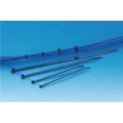 Cable tie T50R-PA66W-BK, 4.6x200mm, black, 100 pcs. HellermannTyton