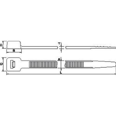 Cable tie 275x4,6 LK2A-W-BK 100pcs. HellermannTyton