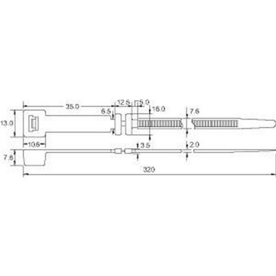 Fixing cable tie 320x7,6 CTF120-PA66-BK 100pcs. HellermannTyton