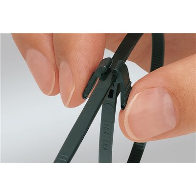 Releasable cable tie REZ200-PA66-GN, 4.7x200mm, green, 100 pcs. HellermannTyton