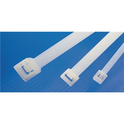 Releasable cable tie RELK2R-PA66-NA, 4.6x200mm, natural, 100 pcs. HellermannTyton