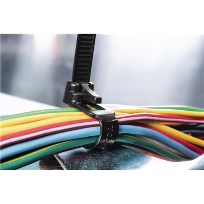 Rozpinalna opaska kablowa RT50S-PA66-NA, 4.6x160mm, naturalna, 100 szt. HellermannTyton