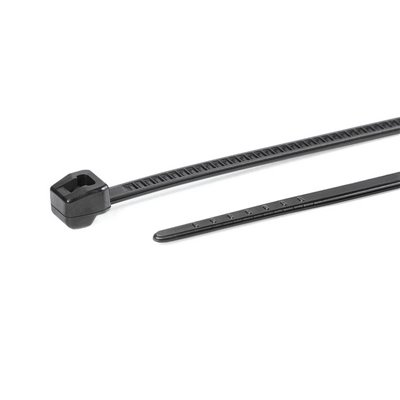 Cable tie T18ROS-PA66W-BK 2.5x100mm, black, 100 pcs. HellermannTyton