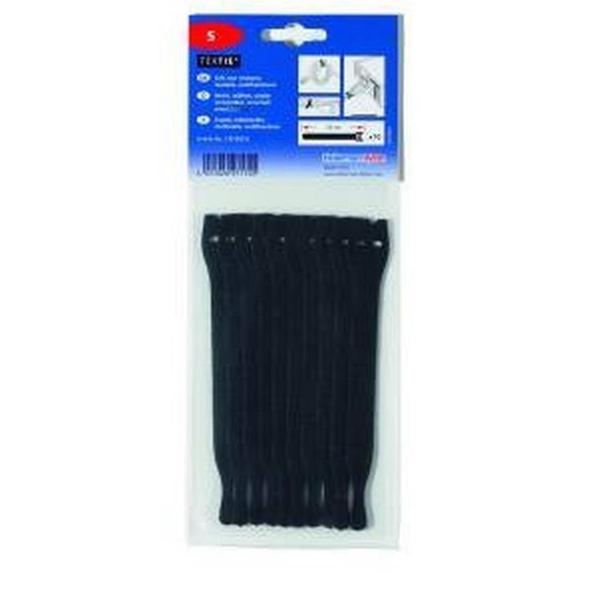 Hook and loop cable tie 150x12,5 TEXTIE-S-PA/PP-BK 10pcs. HellermannTyton