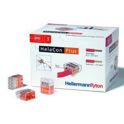 Push-in wire connector HelaCon HECP-3-PC-OG 100pcs. HellermannTyton