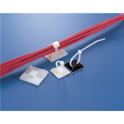 Cable tie mount MB5-PA66-WH 37.7x37.7mm, white, 100 pcs. HellermannTyton