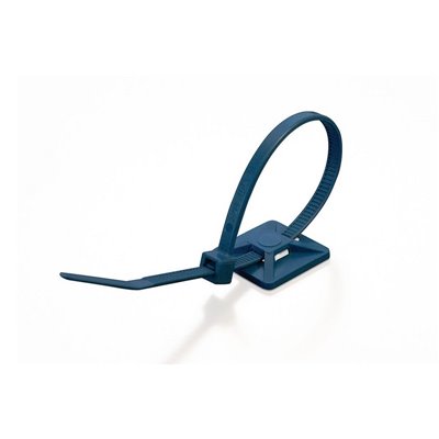 Cable tie mount MCMB4-PA66MP-BU 28x28mm, blue, 100 pcs. HellermannTyton