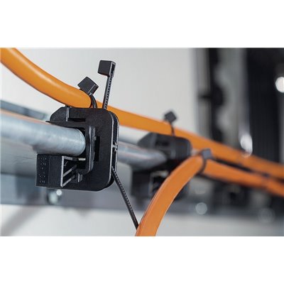 Cable tie mount for edge Beam Clamp C with foam-PA6GF30-BK black, 200 pcs. HellermannTyton