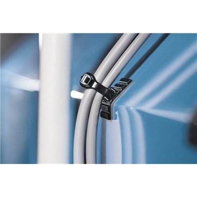 Flexible cable tie mount FlexTack FMB4APT-I-PA66HS-WH 100pcs. HellermannTyton