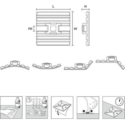 Flexible cable tie mount FlexTack FMB4APT-I-PA66HS-WH 100pcs. HellermannTyton