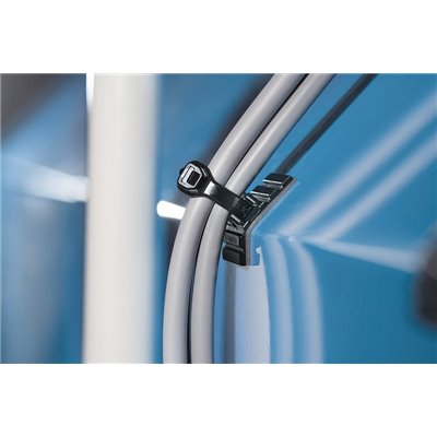 Flexible cable tie mount FMB4APT-A-PA66HS-BK HellermannTyton, 28x28mm, black, 100 pcs.