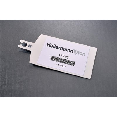 Identification plate 135x67mm, QT10065R-PA66-WH, polyamide 6.6, white, 25 pcs. HellermannTyton