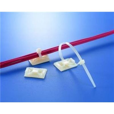 Self-adhesive cable tie mount TY8G1S-W 100pcs. HellermannTyton