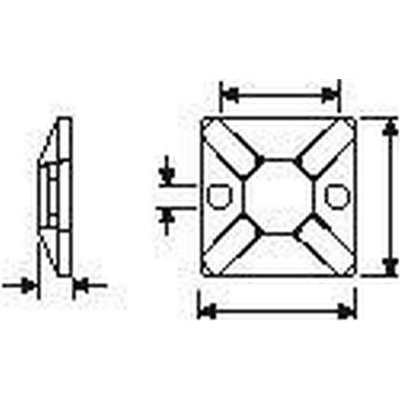 Self-adhesive cable tie mount MB4A-PA66-NA 100pcs. HellermannTyton