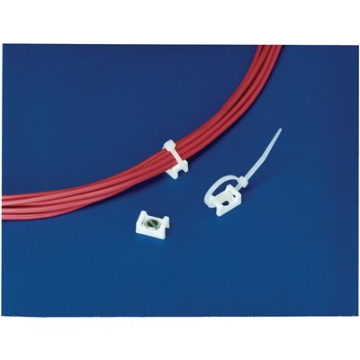 Cable tie mount for screw fixation CTM0-PA66-WH HellermannTyton, white, 100 pcs.
