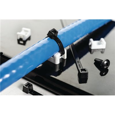 Cable tie mount for screw fixation CTM1-PA66-BK HellermannTyton, black, 100 pcs.