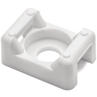 Cable tie mount for screw fixation CTM3-PA66-WH HellermannTyton, white, 100 pcs.