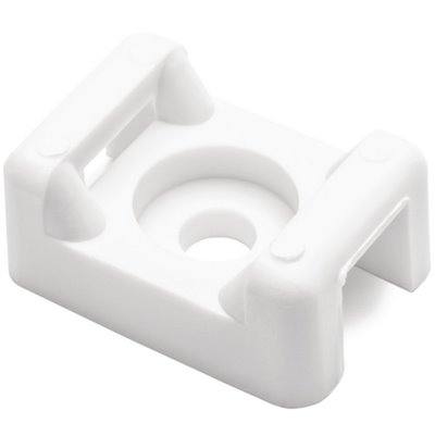 Cable tie mount for screw fixation CTM4-PA66-WH HellermannTyton, white, 100 pcs.