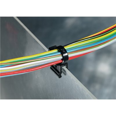 Fixing cable tie CBT30MR-PA66HS/POM-BK HellermannTyton, black, 500 pcs.