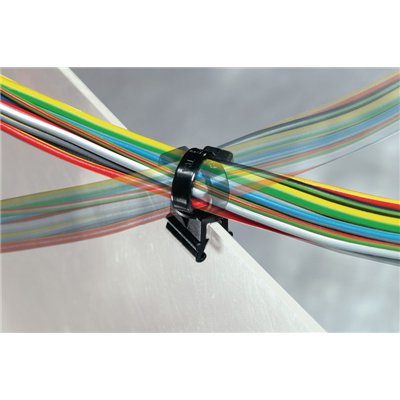 Opaska kablowa mocująca CBTO50R-PA66HS/PA66HIRHS-BK HellermannTyton, czarna, 500 szt.