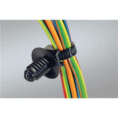 Opaska kablowa mocująca OS160FT6HEX-PA66HS-BK HellermannTyton, czarna, 500 szt.