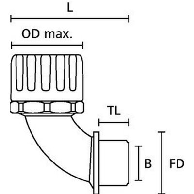 Elbow fitting HelaGuard HG16-90-PG11 10pcs. HellermannTyton