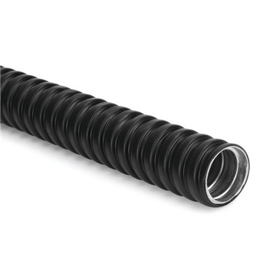 Galvanised steel conduit with PVC coating PCS10-GS/PVC-BK HellermannTyton, ⌀10mm, black, 50m
