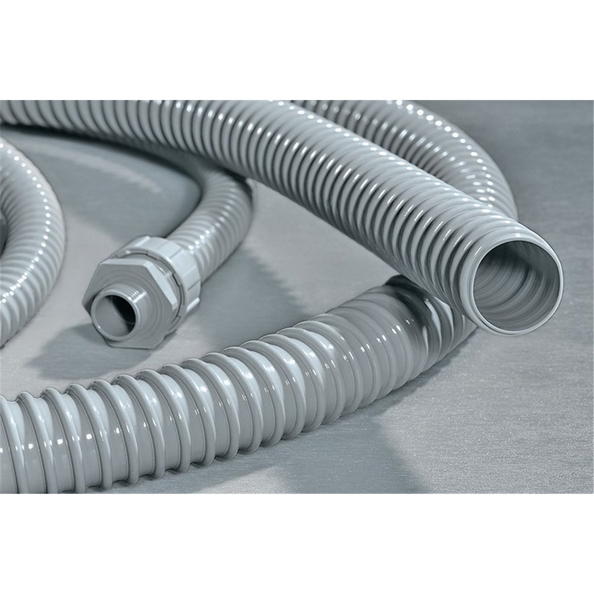 Spiral-reinforced PVC conduit PSR32-PVC-GY HellermannTyton, grey, 30m