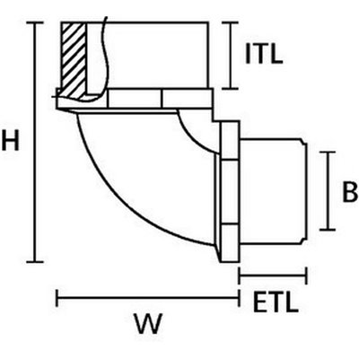 Elbow fitting HelaGuard A90FM-PG7 10pcs. HellermannTyton